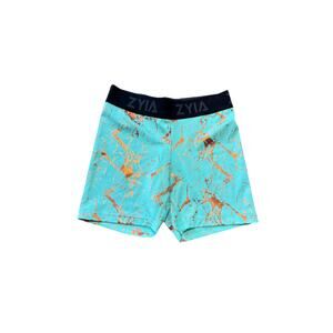 ZYIA Active Womens Shorts Aqua& Copper Light Weight & Tight Shorts Small